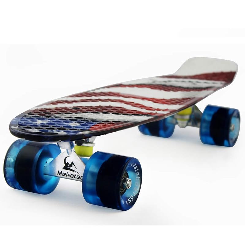 Mini Cruiser Skateboard 22 Inch Complete - 22" x 6" with American Flag Variation
