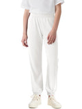 Haloumoning Boys Joggers Pants Kids Casual Elastic Waist Cuffed Sweatpants 5-14 Years White