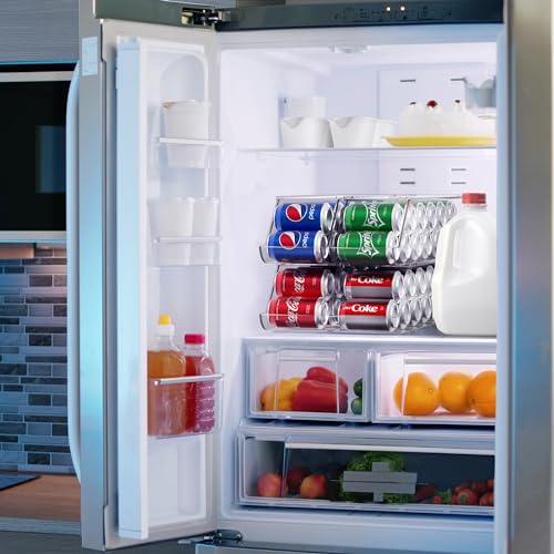 Sorbus Soda Can Organizer 4 Pack for Fridge & Freezer, Stackable with Lid