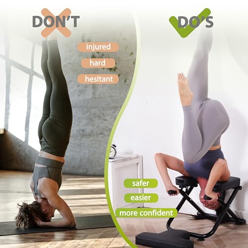 Black Yoga Headstand Bench for Inversion and Balance Training - Body Rhythm