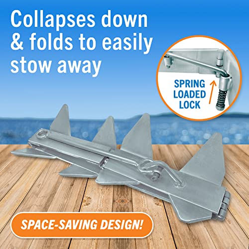 Better Boat 19 lbs Folding Box Anchor for Boats - Hot Dip Galvanized, Double Sided