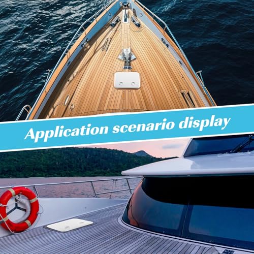 White Marine Boat Deck Hatch Cover Set - 24 x 14 Inches with 180 Hinges & Handle