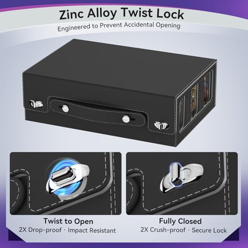 Cortile MTG Deck Box 9-in-1 Modular Card Organizer with Lock & Dice Tray