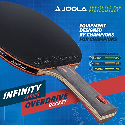 Ping Pong Paddle - JOOLA Infinity Overdrive Carbon Tech with Red Handle - Professional Table Tennis Racket