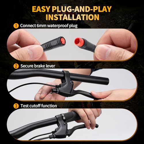 Zeekpowa Ebike Brake Levers 2 Pin Connector 2 Wires with Extension Cable - Left & Right