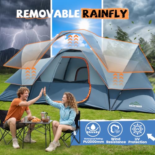 Large 10-Person Family Camping Tent with Rainfly & Mesh Windows