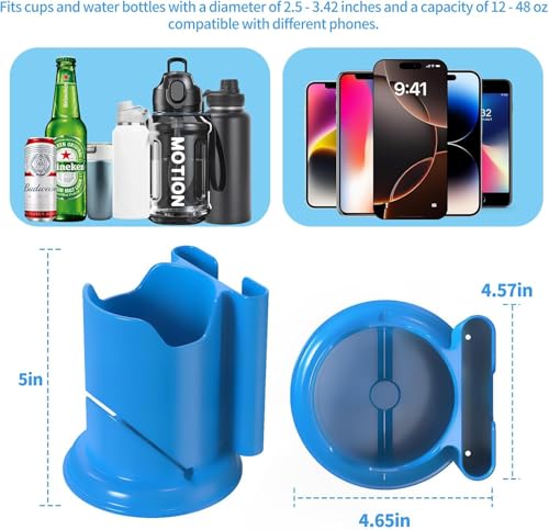 Black Paddle Board Cup Holder - No-Spill Elastic Drink & Phone Mount for SUP & Kayak