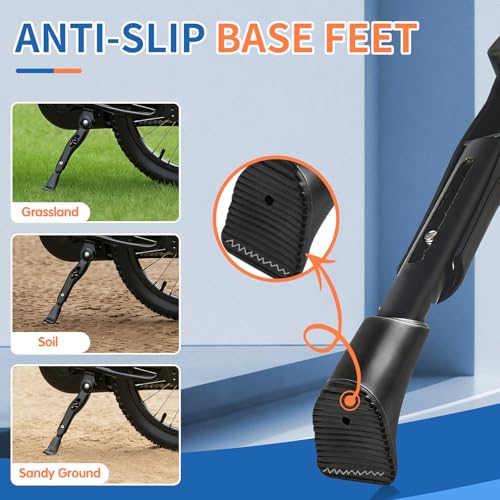 Kids Bike Kickstand for 16-20 Inch Bicycles Adjustable Aluminum Support Black