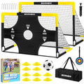 Black Yellow 6' x 4' Kid Soccer Goal and Ball Targets Set with Accessories