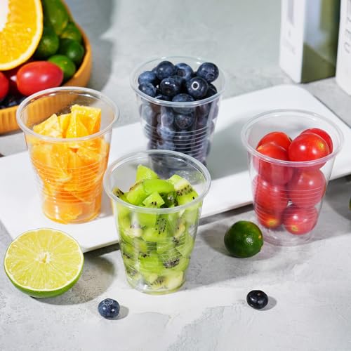 9 oz Plastic Cups - 1500 Pack Clear Disposable Drinkware for Parties & Events