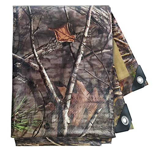 12x20 Feet Heavy Duty Waterproof Camo Tarp Cover 11 Mil for Outdoor Camping Hunting