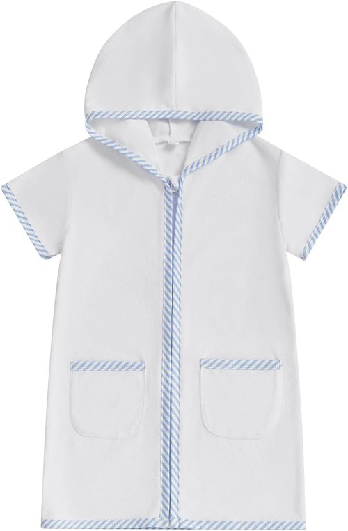 Nituyy Toddler Girls Boys Swim Cover Up Terry Cloth Swimsuit Coverup Wraps Zipper Bathing Suit Pool Beach Poncho Cover-Ups
