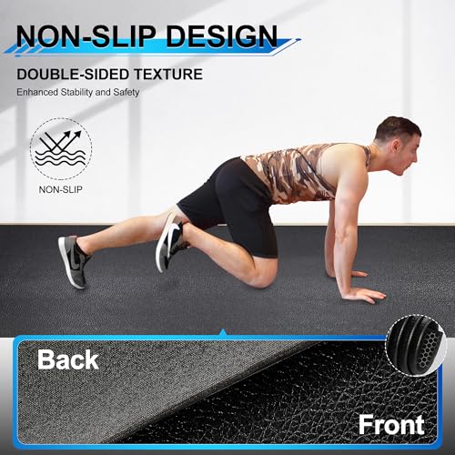 Large Exercise Mat 8x4ft Extra Thick Non-Slip Workout Floor Mat for Home Gym