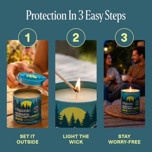 Outdoor Citronella Candle for Mosquito Repellent - 9 oz, DEET-Free, Long-Lasting