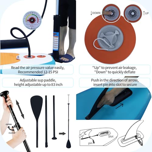 Inflatable Stand Up Paddle Board with Accessories - 10'4" Adult & Youth Water Sport Board