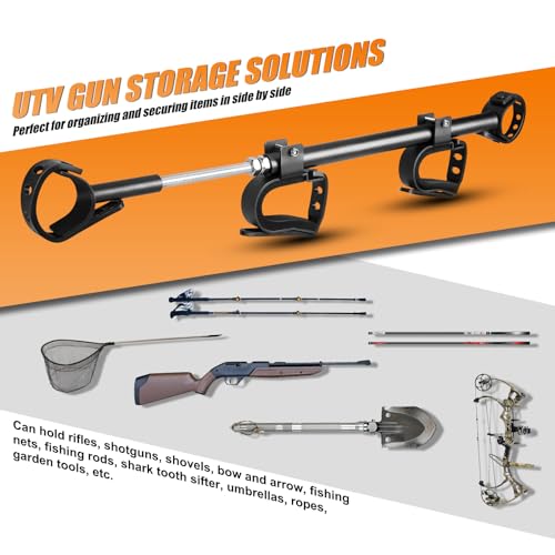 UTV Gun Rack Holder Adjustable Overhead Mount for 21-28 Inch Roll Bars