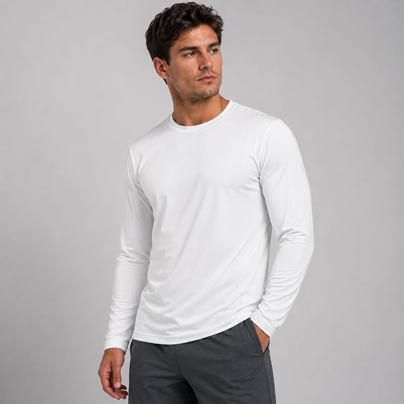 Opna 4-Pack Big & Tall Long Sleeve Moisture-Wicking UPF 50+ Shirts - Black/Gray/Navy/White, X-Large Tall