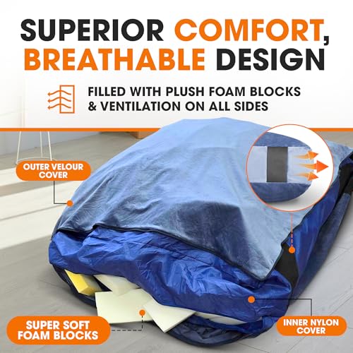Kids Sensory Crash Landing Pad 3x4 Ft - Washable Foam Play Mat, Safe & Cushioned
