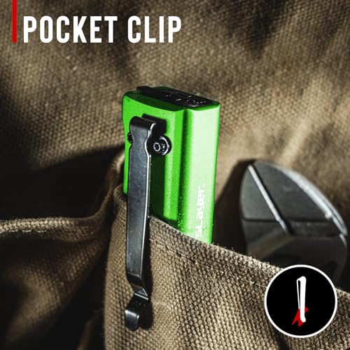Rechargeable LED Flashlight with Dual Spot & Flood Beams – 1150 Lumens, USB-C, Memory Mode, Pocket Clip, Green