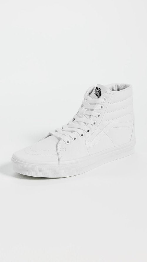 Vans Unisex Sk-8 High Top Sneakers, True White, 9 US Women/7.5 US Men