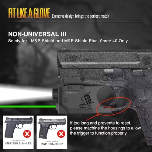 Combo for M&P Shield & Shield Plus - Green Laser & Flashlight