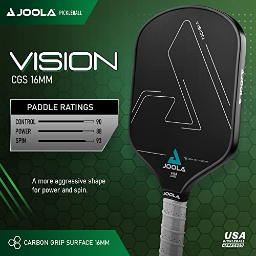 JOOLA Vision Pickleball Paddle with Carbon Grip Surface & Honeycomb Core, USAPA Approved