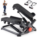 Black Onyx Twist Stair Stepper with Resistance Bands - Compact Home Cardio Equipment