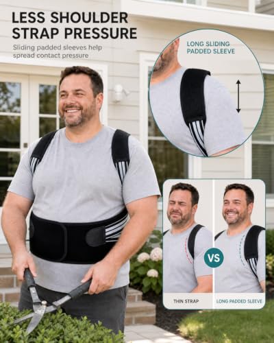 Men's Plus Size Posture Corrector 5XL - Full Back Support Brace for Home & Office Use