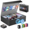 TIME EMIT 3900+ Card Storage Box with Fingerprint Lock & Display Windows - Black/Gray