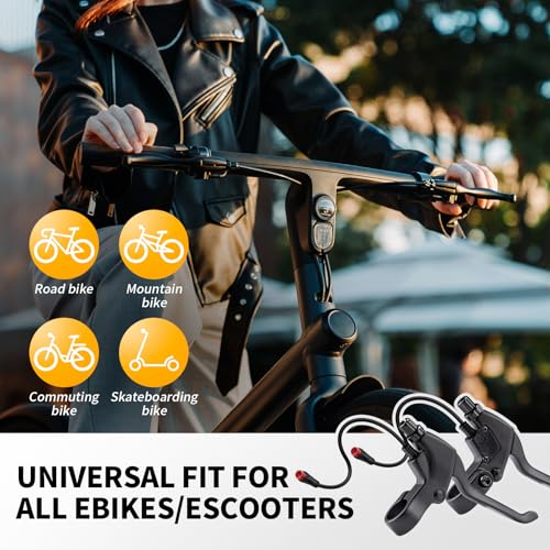 Zeekpowa Ebike Brake Levers 2 Pin Connector 2 Wires with Extension Cable - Left & Right