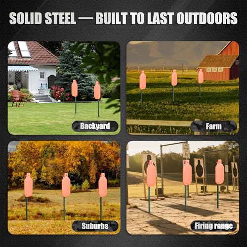 Heavy-Duty T Post Target Hanger - Red Elephant 4 Pack, Tool-Free Shooting Stand