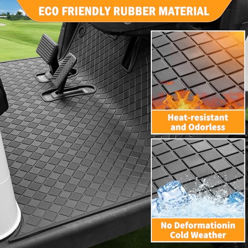 Golf Cart Floor Mat for EZGO RXV & 2Five Black Trim - Durable Rubber Cover