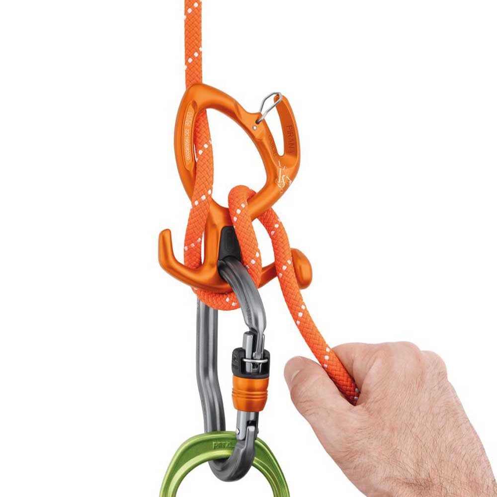 PETZL PIRANA Guide Adjustable Friction Descender for Canyoning (Orange)