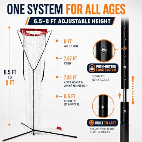 Adjustable Volleyball Setting Net with Tripod Support, 7.5-11.5 ft Training Equipment