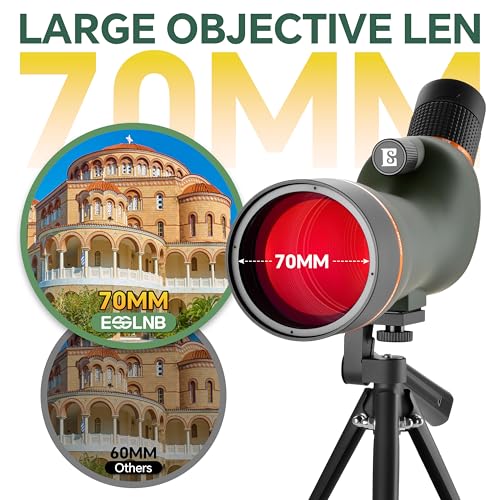 ESSLNB Small Waterproof Spotting Scope with Tripod, 20-60x BAK4 High Definition Bird Watching