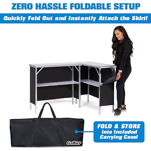 GoBar Portable Double Bar Table Set - Standard Version with Carrying Case for Events