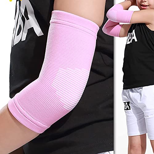 Pink Kids Elbow Sleeve Protection for Sports Cycling Volleyball - 1 Pair