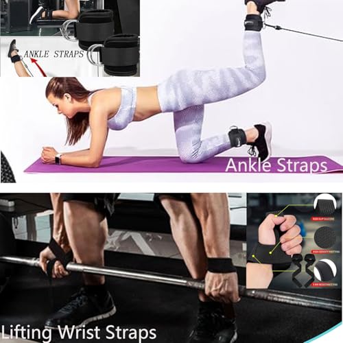 Kinglotus Cable Machine Attachments for Home Gym - Lat Pull Down, Triceps, Handles