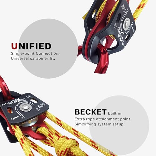 GM Climbing 40kN Micro Double Pulley Pack of 2 - Prusik Minding, Rescue & Rigging Equipment