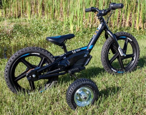 Stacyc 12e & 16e Wheel Set for Tots Electric Balance Bikes - Adjustable Off-Road Training Wheels - Black