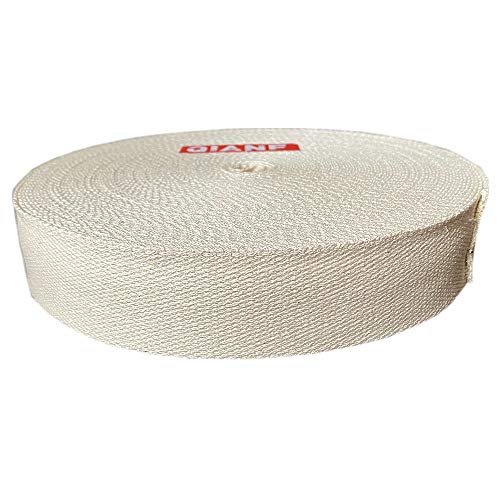1 Inch Heavy Cotton Webbing Strap - 25 Yards for Bags and Crafts - Natural