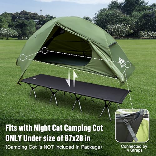 Night Cat 1-Person Camping Tent 28'' Wide Waterproof Hiking Shelter