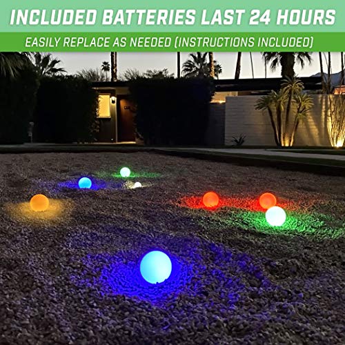 GoSports LED Bocce Ball Set - 85 mm Night Light Version with Carry Case