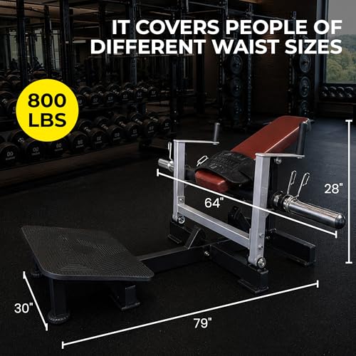 HULKFIT Hip Thrust Machine for Glute Building, Plate-Loaded Home Gym Equipment
