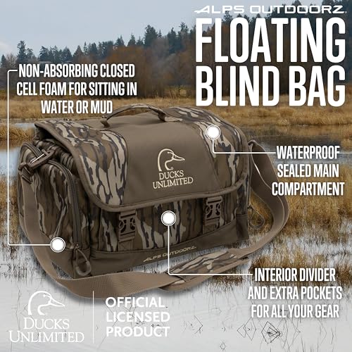 ALPS OutdoorZ Ducks Unlimited Floating Blind Bag - Mossy Oak Original Bottomland Camo Waterfowl Hunting Gear