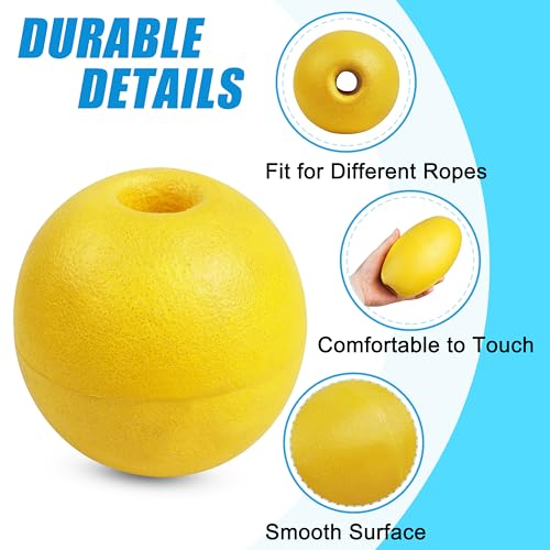 6 Pack Rope Floats Buoy for Crab Trap Marker - 3.94 x 3.94 inches, Yellow