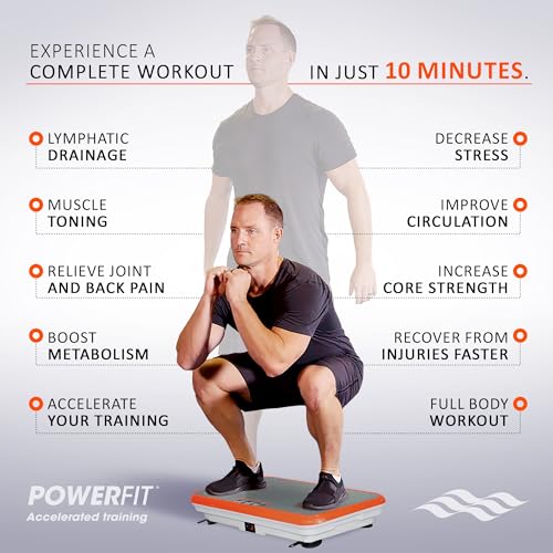 Elite Orange Powerfit Vibration Plate Exercise Machine - Full Body Workout