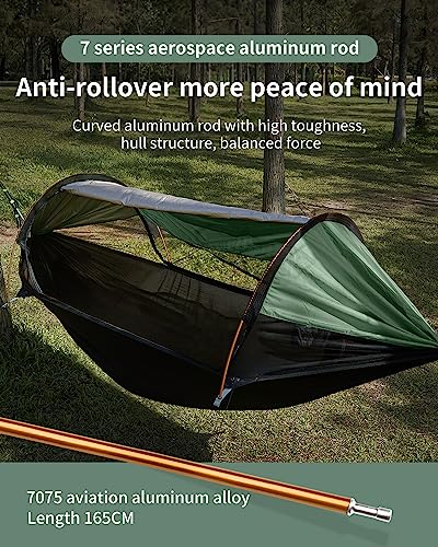 Travel Bird 3-in-1 Camping Hammock Tent with Mosquito Net & UV Sunshade - Green