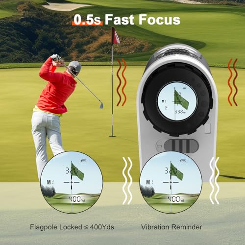PEAKPULSE LG1500AG Golf Range Finder 1700 Yards 6X Slope Switch Magnetic Mount USB-C