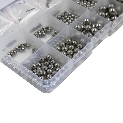 MMOBIEL 580 Pcs 15 Different Size Ball Bearings Chrome Stainless Steel 1-10mm for Bicycle, Skateboard, Motorcycle, Drawer, Door Repair